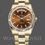 Replique Rolex Day-Date 36mm Unisex-118238-Index Cognac Dial-Fluted Bezel <span style=