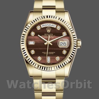 Replique Rolex Day-Date 36mm Unisex-118238-Bracelet d'huître-Diamant Cadran Bulls Eye Bulls Eye unisexe