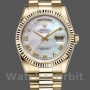 Replique Rolex Day-Date 36mm Unisex-118238-Nacre blanche-Cadran romain MOP