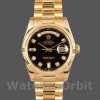 Replique Hommes Rolex Day-Date 36mm Hommes-118238-Or jaune Cadran noir diamant Noir