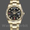 Replique Hommes Rolex Day-Date 36mm Hommes-118238-Or jaune-Diamant noir-Cadran lunette cannelée Noir