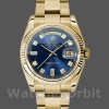 Replique Rolex Day-Date 36mm Unisex-118238-Or jaune Cadran bleu diamant Bleu