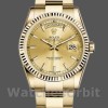 Replique Rolex Day-Date 36mm Unisexe-118238-Or jaune - Lunette cannelée - Cadran champagne Luxe
