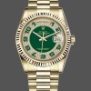 Replique Rolex Day-Date 36mm Unisex-118238-Or jaune Cadran vert pavé de diamants Vert