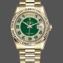 Replique Rolex Day-Date 36mm Unisex-118238-Or jaune Cadran vert pavé de diamants Vert