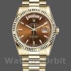 Replique Rolex Day-Date 36mm Unisex-118238-Or jaune-Index Cadran Cognac <span style=