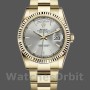 Replique Rolex Day-Date 36mm Unisex-118238-Or jaune Cadran argenté Lunette cannelée Argenté