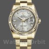 Replique Rolex Day-Date 36mm Unisex-118238-Or jaune-argent Cadran diamant Argent