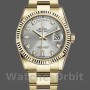 Replique Rolex Day-Date 36mm Unisex-118238-Or jaune-argent Cadran diamant Argent