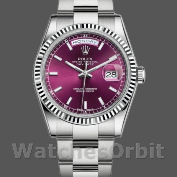 Replique Rolex Day-Date 36mm Femme-118239-Cherry Dial-White Gold Cherry pour Femme