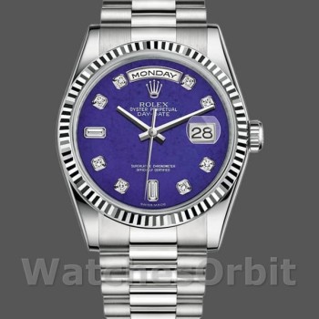 Replique Rolex Day-Date 36mm Unisex-118239-Diamond-Lapis Lazuli Bleu Cadran Bleu