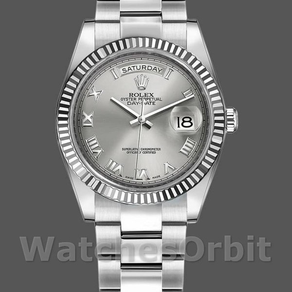 Replique Rolex Day-Date 36mm Unisex-118239-Rhodium Cadran romain Rhodium