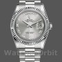 Replique Rolex Day-Date 36mm Unisex-118239-Rhodium Cadran romain-Or blanc Rhodium