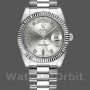 Replique Rolex Day-Date 36mm Unisex-118239-Argent Cadran Diamant Argent