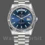 Replique Rolex Day-Date 36mm Unisex-118239-Or blanc-Cadran bleu Unisexe