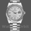 Replique Rolex Day-Date 36mm Unisex-118239-Or blanc-Jubilé-Cadran argenté Argenté
