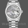 Replique Rolex Day-Date 36mm Unisex-118296-Platinum-MOP Cadran blanc-Diamond MOP