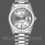 Replique Rolex Day-Date 36mm Unisex-118296-Platinum-Silver Dial-Diamond Silver