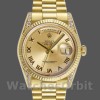 Replique Rolex Day-Date 36mm Unisex-118338-Champagne Cadran romain Lunette diamant Champagne