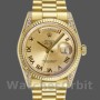 Replique Rolex Day-Date 36mm Unisex-118338-Champagne Cadran romain Lunette diamant Champagne