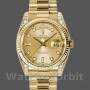Replique Rolex Day-Date 36mm Unisex-118338-Or jaune-Champagne Cadran Diamants Champagne