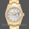 Replique Rolex Day-Date 36mm Unisex-118338-Or jaune-argent Cadran diamant Argent