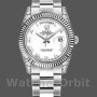 Replique Rolex Day-Date 36mm Unisex-118339-Or blanc Cadran blanc Lunette cannelée blanc<br />