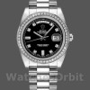Replique Rolex Day-Date 36mm Unisex-118346-Cadran Noir Diamants Noir