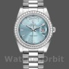 Replique Rolex Day-Date 36mm Unisex-118346-Cadran bleu glacier-Diamant bleu glacier