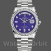 Replique Rolex Day-Date 36mm Unisex-118346-Lapis Lazuli Cadran Bleu Bleu unisexe