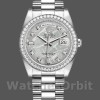 Replique Rolex Day-Date 36mm Unisex-118346-Platinum-Diamond Bezel-Meteorite Dial Meteorite<br />