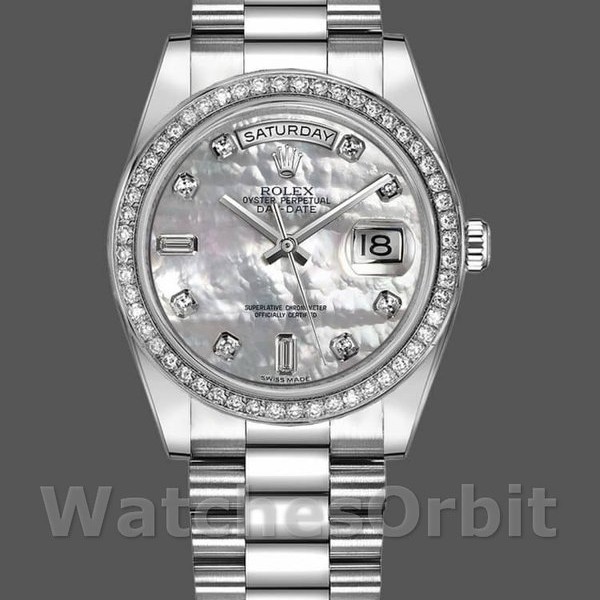 Replique Rolex Day-Date 36mm Unisexe-118346-Cadran blanc MOP MOP pour unisexe
