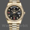 Replique Rolex Day-Date 36mm Unisex-118348-Cadran diamant noir Noir<br />