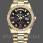 Replique Rolex Day-Date 36mm Unisex-118348-Cadran diamant noir Noir<br />