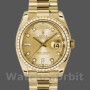 Replique Hommes Rolex Day-Date 36mm Unisex-118348-Champagne Cadran Diamant-Or jaune Champagne