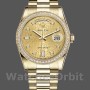 Replique Rolex Day-Date 36mm Unisex-118348-Champagne Jubilee Cadran Diamant-Or jaune Champagne