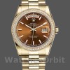 Replique Rolex Day-Date 36mm Unisex-118348-Cadran brun chocolat-or jaune brun chocolat<br />