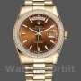 Replique Rolex Day-Date 36mm Unisex-118348-Cadran brun chocolat-or jaune brun chocolat<br />