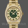 Replique Rolex Day-Date 36mm Unisex-118348-Cadran vert à diamants-Or jaune Vert