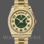 Replique Rolex Day-Date 36mm Unisex-118348-Cadran vert à diamants-Or jaune Vert