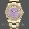 Replique Rolex Day-Date 36mm Unisex-118348-Lavender Jade Carousel Dial-Yellow Gold Lavender pour unisexe<br />