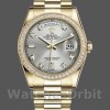 Replique Rolex Day-Date 36mm Unisex-118348-Argent Cadran Diamant Argent
