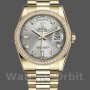 Replique Rolex Day-Date 36mm Unisex-118348-Argent Cadran Diamant Argent