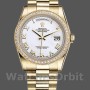 Replique Rolex Day-Date 36mm Unisex-118348-White Cadran chiffres romains blanc<br />