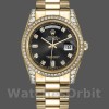 Replique Rolex Day-Date 36mm Unisex-118388-Cadran diamant noir Noir<br />