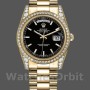 Replique Rolex Day-Date 36mm Unisex-118388-Noir Cadran Index Noir