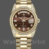 Replique Rolex Day-Date 36mm Unisex-118388-Bull's Eye-Cadran marron Marron<br />