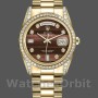 Replique Rolex Day-Date 36mm Unisex-118388-Bull's Eye-Cadran marron Marron<br />