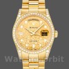 Replique Rolex Day-Date 36mm Unisex-118388-Champagne Jubilee Cadran Diamant-Or jaune Champagne