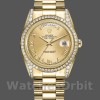 Replique Rolex Day-Date 36mm Unisex-118388-Monture diamant-Champagne Cadran chiffres romains Champagne